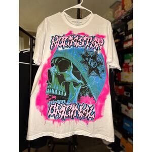 SZ XL - Mens Rockstar Original Shirt, pink/blue/white - NWT